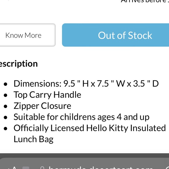 Hello Kitty Insulated Lunch Bag 💼 🥪 🥗 🍎 - Picture 9 of 9